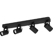 Eglo 900333 SOREGO LED GU10 plafonnier quadruple 4x3W 580x100mm noir