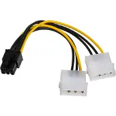 Akyga AK-CA-13 Câble adaptateur 2x Molex mâle vers PCI-E 6 Pin femelle 15cm