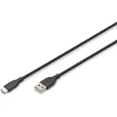 Digitus Câble de connexion USB-C en silicone, 0,5m, noir