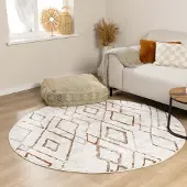 FRAAI Tapis rond berbère - Blend Diamond Terra | Ø 160 cm | Rond | Pile haute