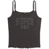 Superdry Femme Caraco en Pointelle à Motif Athletic Essentials Noir Taille: 34-36