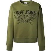 Pepe Jeans pour femme. PL5800022 Sweatshirt Beberly vert (M), Casuel, Coton, Manche longue