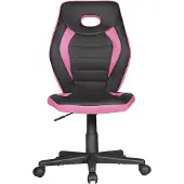 Amstyle Chaise pivotante LUAN noir/rose pour enfants à partir de 6 ans avec dossier
