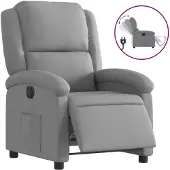 vidaXL Fauteuil relax électrique gris clair Tissu