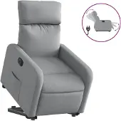 vidaXL Fauteuil relax avec releveur électrique Gris clair Tissu