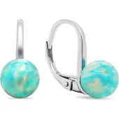 Brilio Silver - Charmantes boucles d'oreilles en argent avec opales synthétiques EA681WG, (Pierres synthétiques)