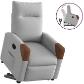 vidaXL Fauteuil relax avec releveur Gris nuage Tissu