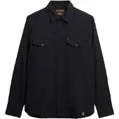Superdry pour homme. M4011022A Merchant Ranch Shirt noir (L), Casuel, Coton, Manche longue