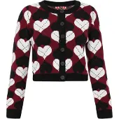 MyMo ROCKS Cardigan bourgogne / noir / blanc cassé