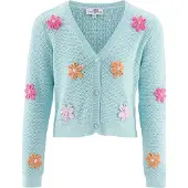 Happy girls Cardigan bleu clair / orange / framboise / rose clair