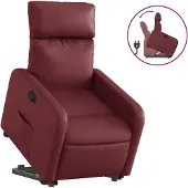 vidaXL Fauteuil relax releveur bordeaux similicuir