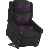 vidaXL Fauteuil debout Massage Noir brillant Similicuir