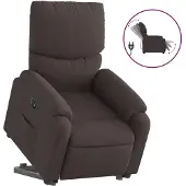 vidaXL Fauteuil relax avec releveur électrique Tissu marron foncé