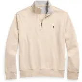 Ralph Lauren pour homme. 710812963017 Pull en maille ultra-douce avec fermeture éclair beige (L), Casuel, Coton