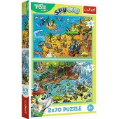 Trefl PUZZLE 2x70 Trefliki au pays des animaux 34445