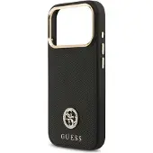 GUESS Étui Grained Strass Logo MagSafe pour iPhone 17 Pro - noir