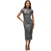 Superdry Mandarin Short Sleeve Midi Dress Gris 2XS Femme