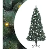 vidaXL Arbre de Noël artificiel pré-éclairé avec jeu de boules vert