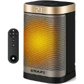 Kraft Réchaud électrique - Réchaud à ventilateur céramique - Chauffage - Chauffe-terrasse - Chauffage électrique - 1500W - Fonction de rotation 70
