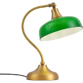QAZQA Lampe de table classique bronze avec verre opale vert - Clerk