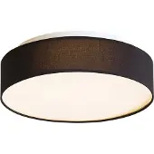 QAZQA Plafonnier intelligent noir 35cm avec LED et télécommande - Flat Drum