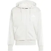 Adidas Essentials 3 Stripes Fleece Full Zip Sweatshirt Beige M / Regular Homme