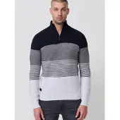 KOROSHI Pull-over gris / noir / blanc
