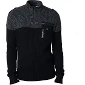 KOROSHI Pull-over gris foncé / noir