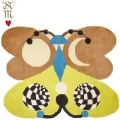 Doing Goods Tapis papillon Melody Moon citron XL