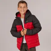 Trespass Veste matelassée à capuche oskar junior garçons - Rouge/Gris foncé
