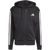 Adidas Essentials 3 Stripes Fleece Full Zip Sweatshirt Noir XS / Regular Homme
