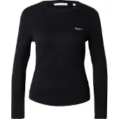 Pepe Jeans pour femme. PL5000025 T-shirt Betina noir (S), Casuel, Coton, Manche longue