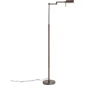 QAZQA Lampadaire design bronze foncé avec LED et variateur tactile - Notia