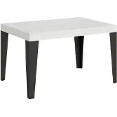 Itamoby Table Extensible 90X120/224 Cm Frêne Blanc Flamme Structure Anthracite