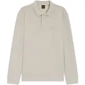 BOSS pour homme. 50520710 Polo Grid Structure beige (S), Casuel, Coton, Manche longue