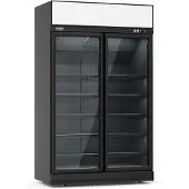 CombiSteel Réfrigérateur à 2 portes vitrées, noir, Ins-1000R Bl