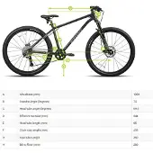 Frog Bikes MTB 69 Metallic Grey/Neon Red 15"