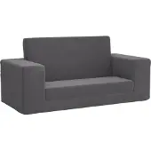 vidaXL Canapé-lit pour enfants 2 places Anthracite Peluche douce
