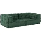 vidaXL Canapé modulaire 2 places vert 140x70x36 tissu