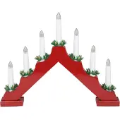Idena Chandelier de l'Avent 7 bougies LED rouge 40x30cm