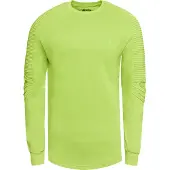O46rn Sweat-shirt homme style urbain, manches côtelées, pull-over 19056, vert citron