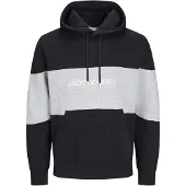 Jack & Jones Sweat-shirt 'JJELegacy' gris chiné / noir / blanc