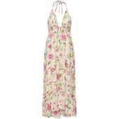 ONLY Robe d’été 'ONLFlower' olive / abricot / rouge clair / blanc cassé