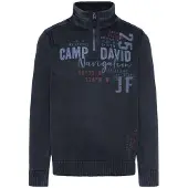 CAMP DAVID Pull-over bleu fumé / bleu nuit / rouge