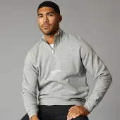 Jack & Jones Sweat-Shirt Homme Vesterbro 1/4 Zip Gris Clair Chiné/Noir