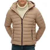 Superdry Homme Doudoune Fuji à Capuche Beige Taille: S