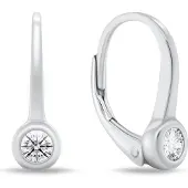 Brilio Silver Silver - Elégants boucles d'oreilles en argent avec zircons EA17, (Argent)