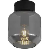 QAZQA Plafonnier moderne noir avec verre fumé - Stiklo