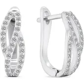 Brilio Silver - Charmants boucles d'oreilles en argent avec zircons EA531W