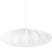 Beliani Lampe à suspendre Blanc avec abat-jour en nylon Design moderne Éclairage Lampe à suspendre Salle à manger Salon Chambre à coucher